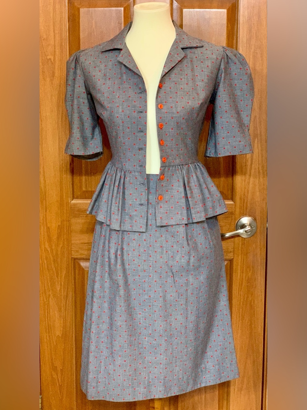 Vintage Peplum New Look Suit Set Mid Century